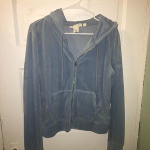 Baby Blue Velour Hoodie (M)